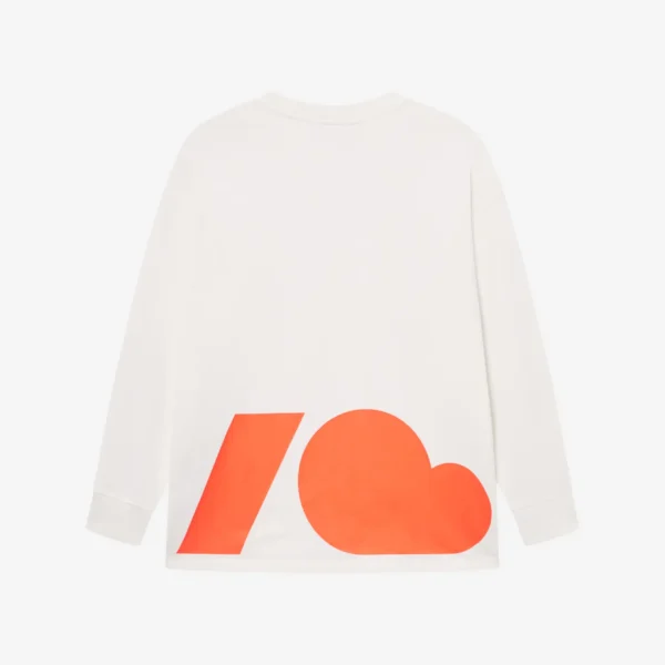 Zdjęcie dodatkowe - Longsleeve bawełniany Statement ecru oversize