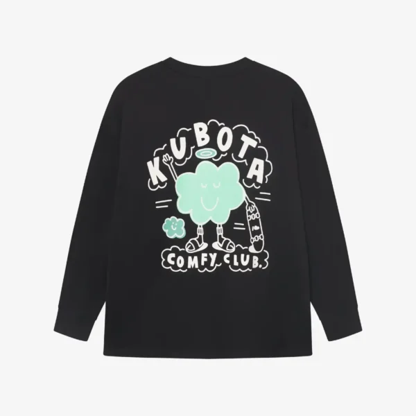 Zdjęcie dodatkowe - Longsleeve bawełniany Comfy Club czarny oversize