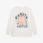 Longsleeve bawełniany Comfy Club ecru oversize