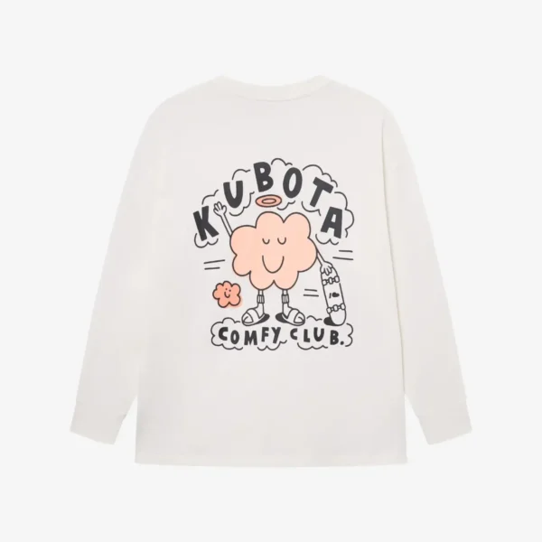 Zdjęcie główne - Longsleeve bawełniany Comfy Club ecru oversize