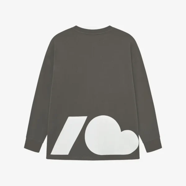 Zdjęcie dodatkowe - Longsleeve bawełniany Statement brązowy oversize