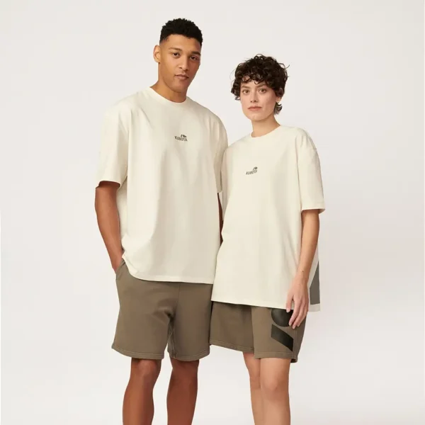 T-shirt bawełniany Statement ecru