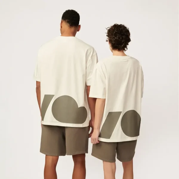 T-shirt bawełniany Statement ecru