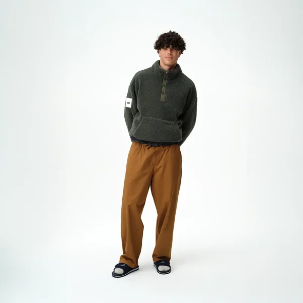 Bluza polarowa Cushy ciemnozielona męska oversize