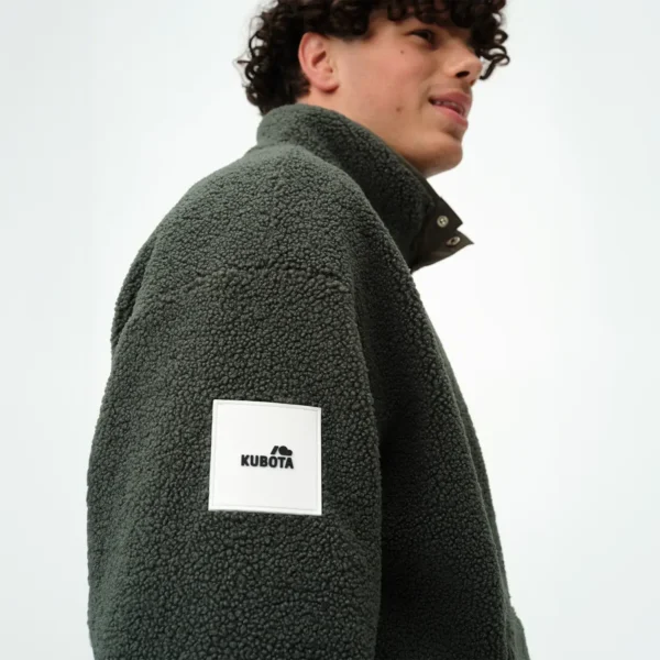Bluza polarowa Cushy ciemnozielona męska oversize