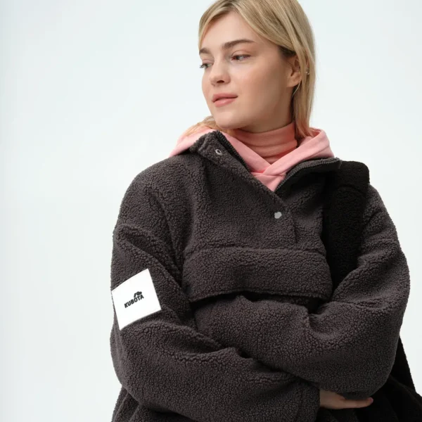 Bluza polarowa Cushy grafitowa damska oversize