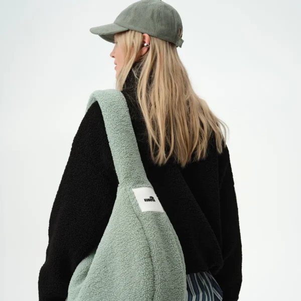 Torba shopper z polaru Cushy miętowa