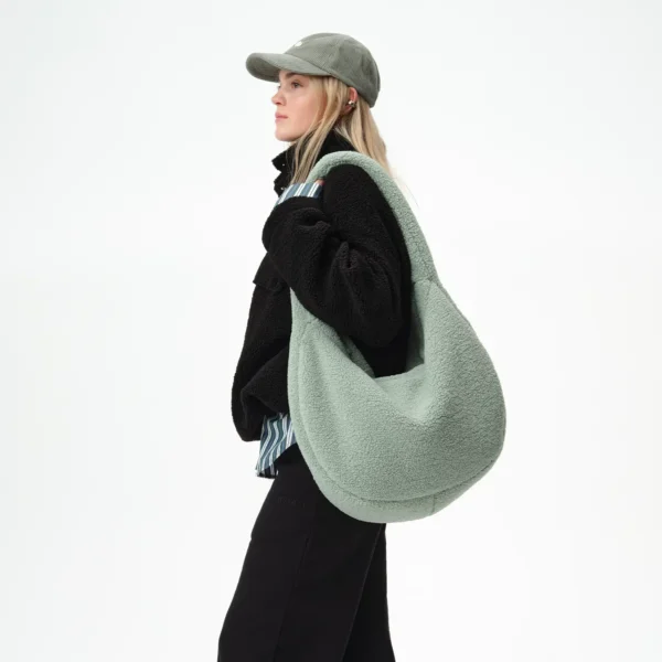 Torba shopper z polaru Cushy miętowa
