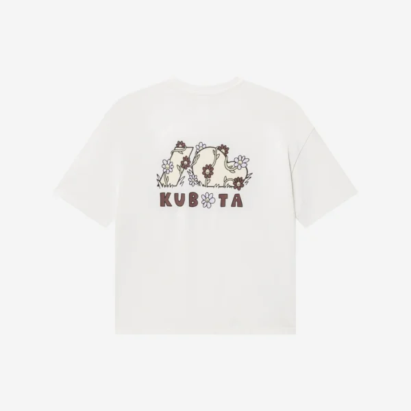 T-shirt oversize Comfy Club Flowers biały damski