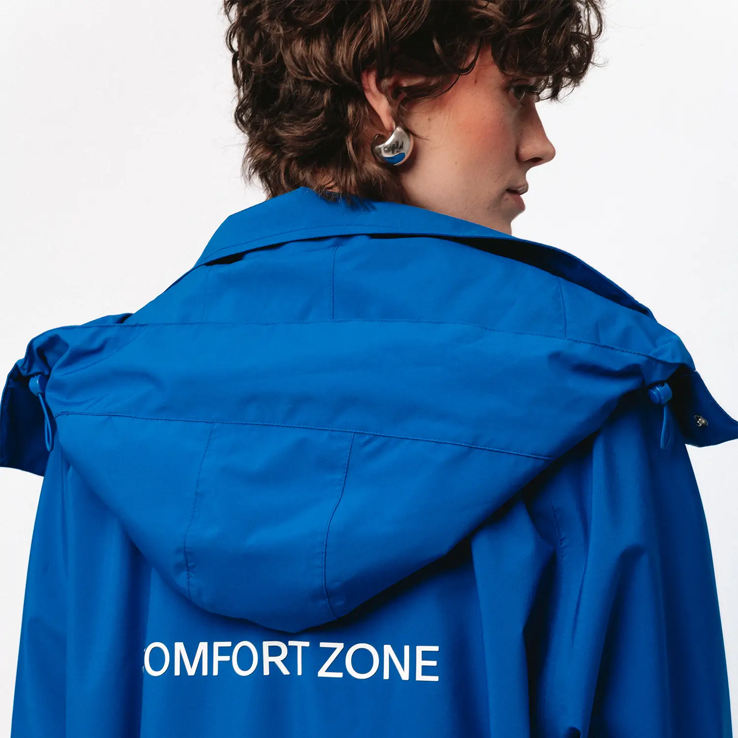 Parka przeciwdeszczowa oversize Comfort Zone kobaltowa unisex