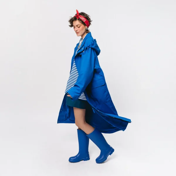Parka przeciwdeszczowa oversize Comfort Zone kobaltowa unisex
