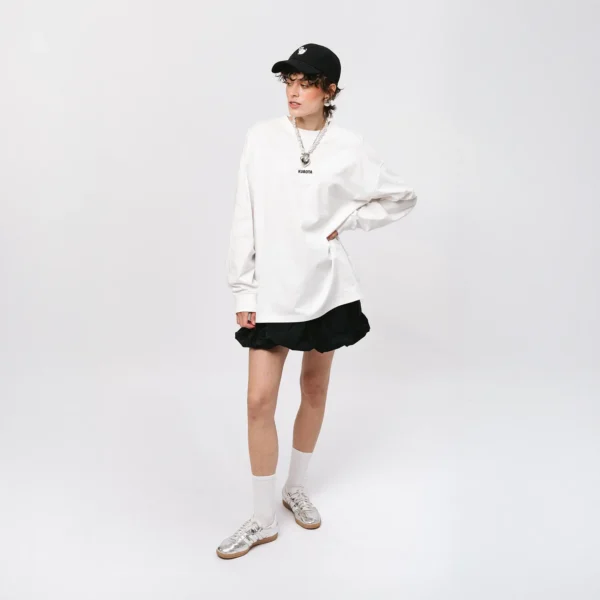 Longsleeve oversize Comfy Club Moods biały unisex