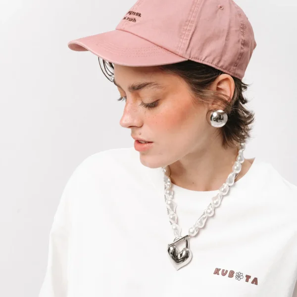 T-shirt oversize Comfy Club Flowers biały damski