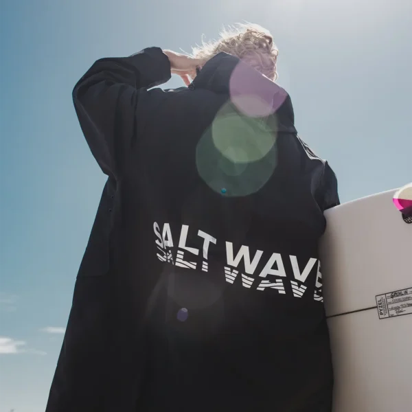 Parka przeciwdeszczowa oversize Salt Wave czarna