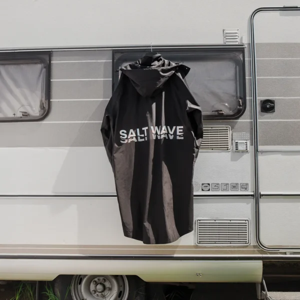 Parka przeciwdeszczowa oversize Salt Wave czarna