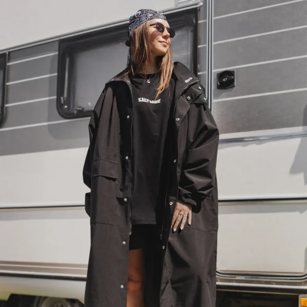 Zdjęcie dodatkowe - Parka przeciwdeszczowa oversize Salt Wave czarna