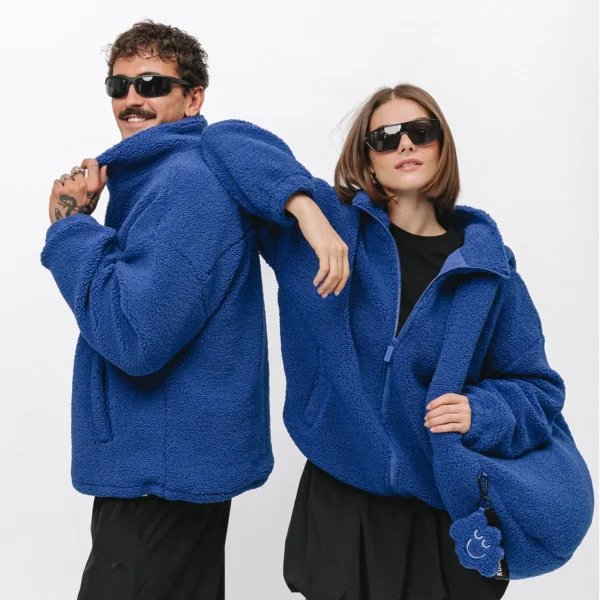 Zdjęcie dodatkowe - Bluza polarowa rozpinana Cushy kobaltowa unisex