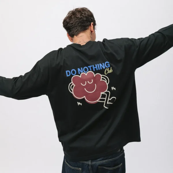 Zdjęcie główne - Longsleeve oversize Comfy Club Do Nothing czarny unisex