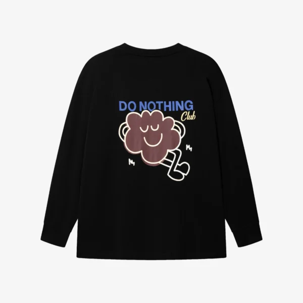Longsleeve oversize Comfy Club Do Nothing czarny unisex