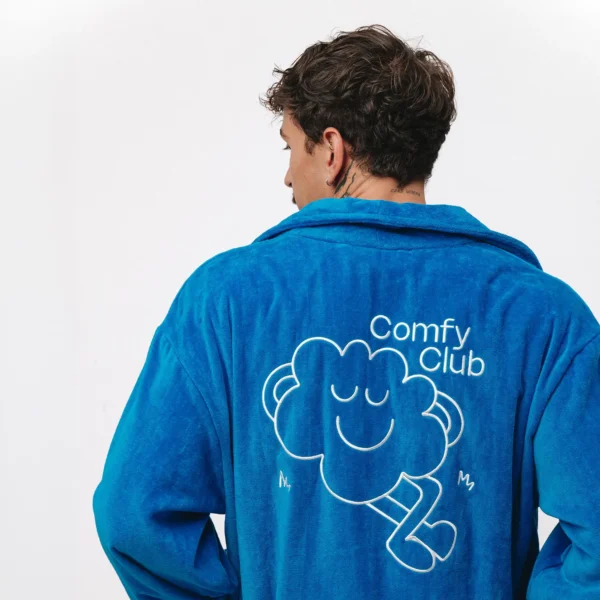 Szlafrok Comfy Club kobaltowy unisex