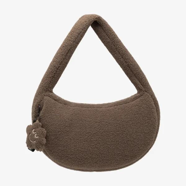 Torba z polaru Cushy z brelokiem Comfy Club brązowa